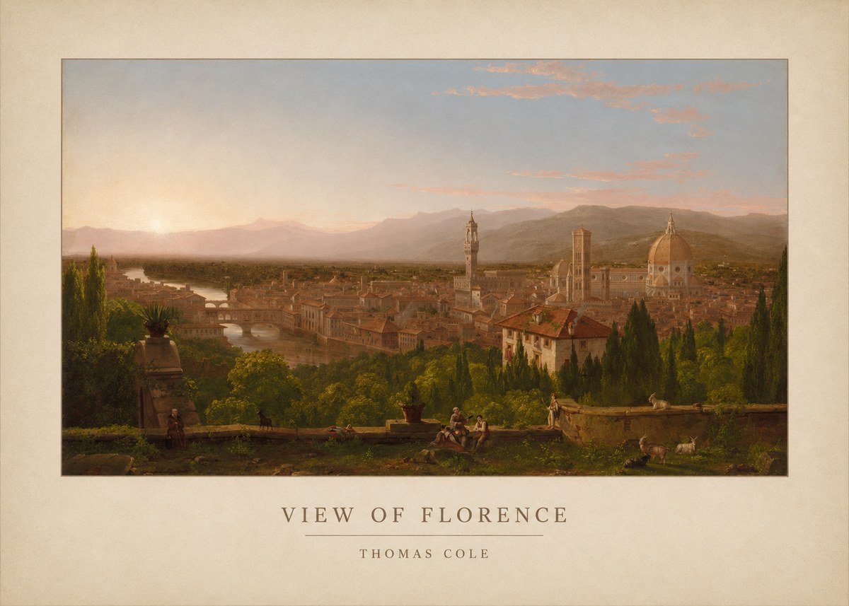 Thomas Cole View of Florence No3 - Plakát