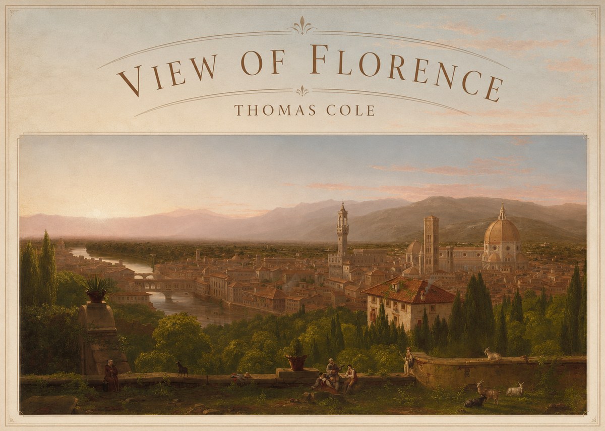 Thomas Cole View of Florence No5 - Plakát
