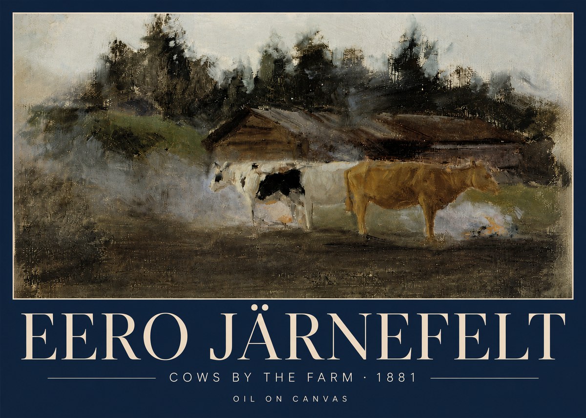 Eero Järnefelt Cows by the Farm · 1881 No5 - Plakát