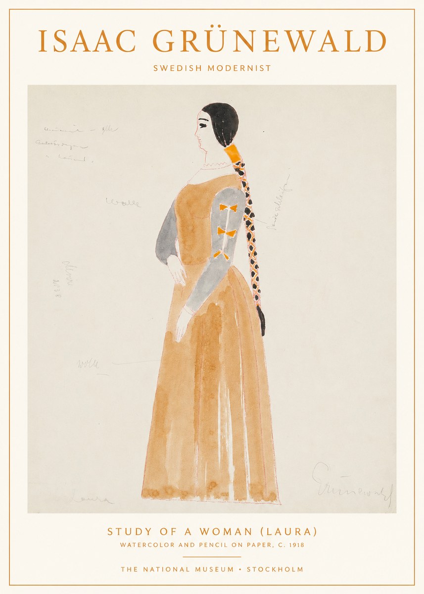 Isaac Grünewald Study of a Woman (Laura) No1 - Plakát