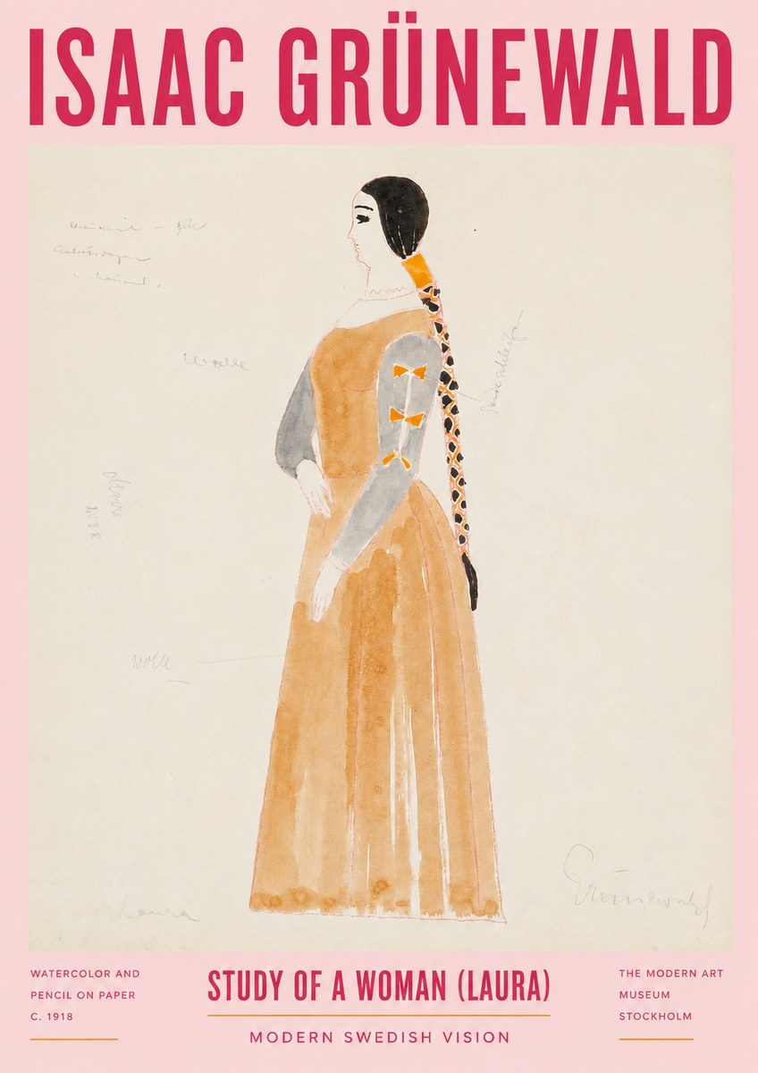 Isaac Grünewald Study of a Woman (Laura) No2 - Plakát