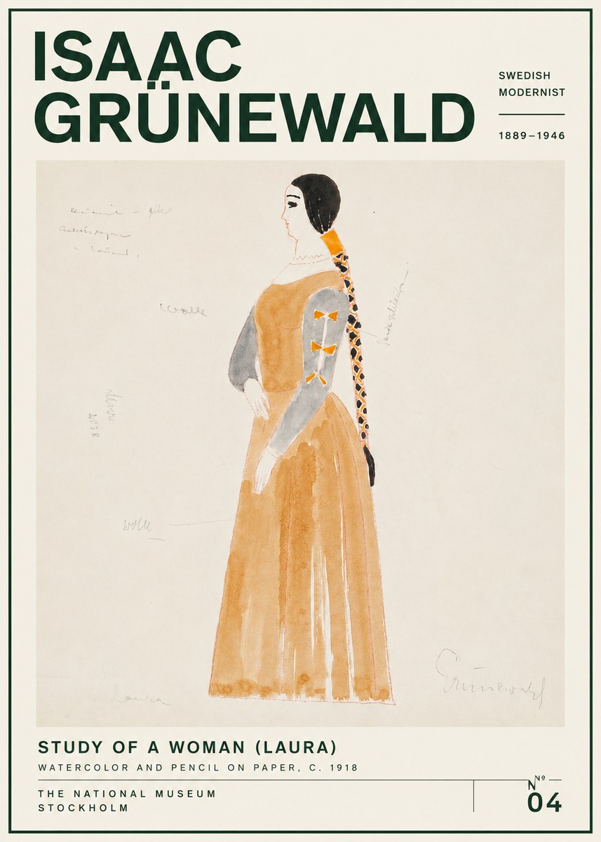 Isaac Grünewald Study of a Woman (Laura) No4 - Plakát