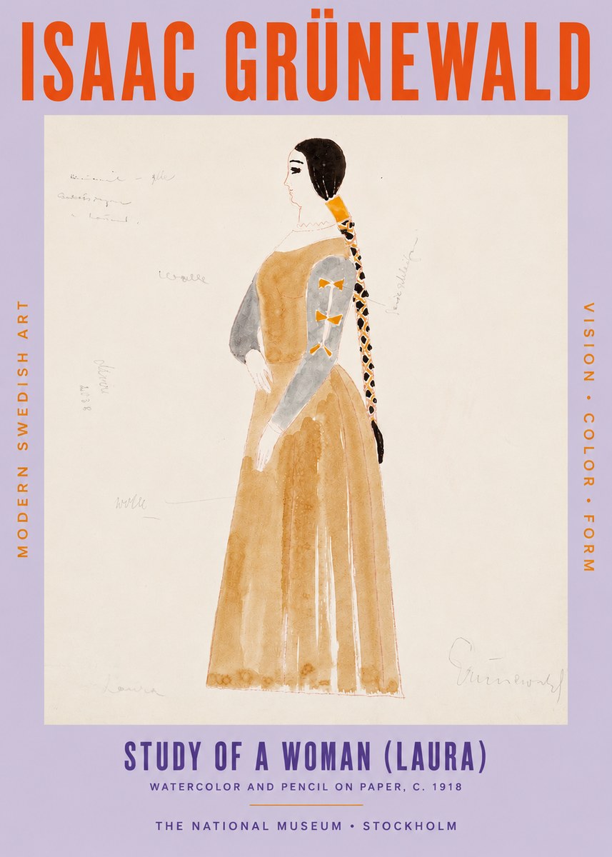 Isaac Grünewald Study of a Woman (Laura) No5 - Plakát