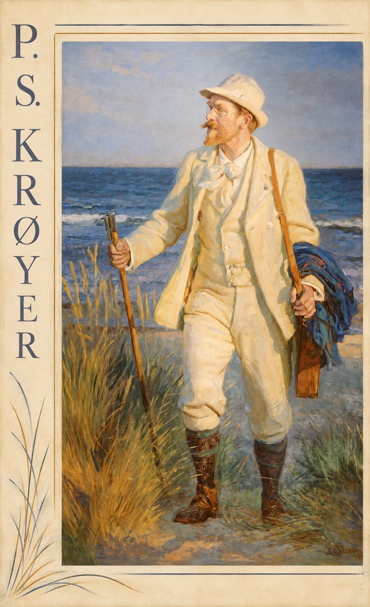 P.S. Krøyer Self-portrait by the Beach No2 - Plakát