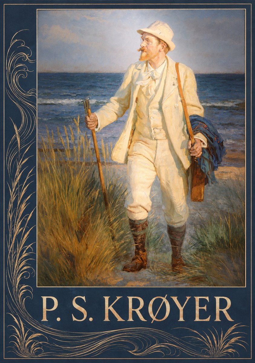 P.S. Krøyer Self-portrait by the Beach No3 - Plakát
