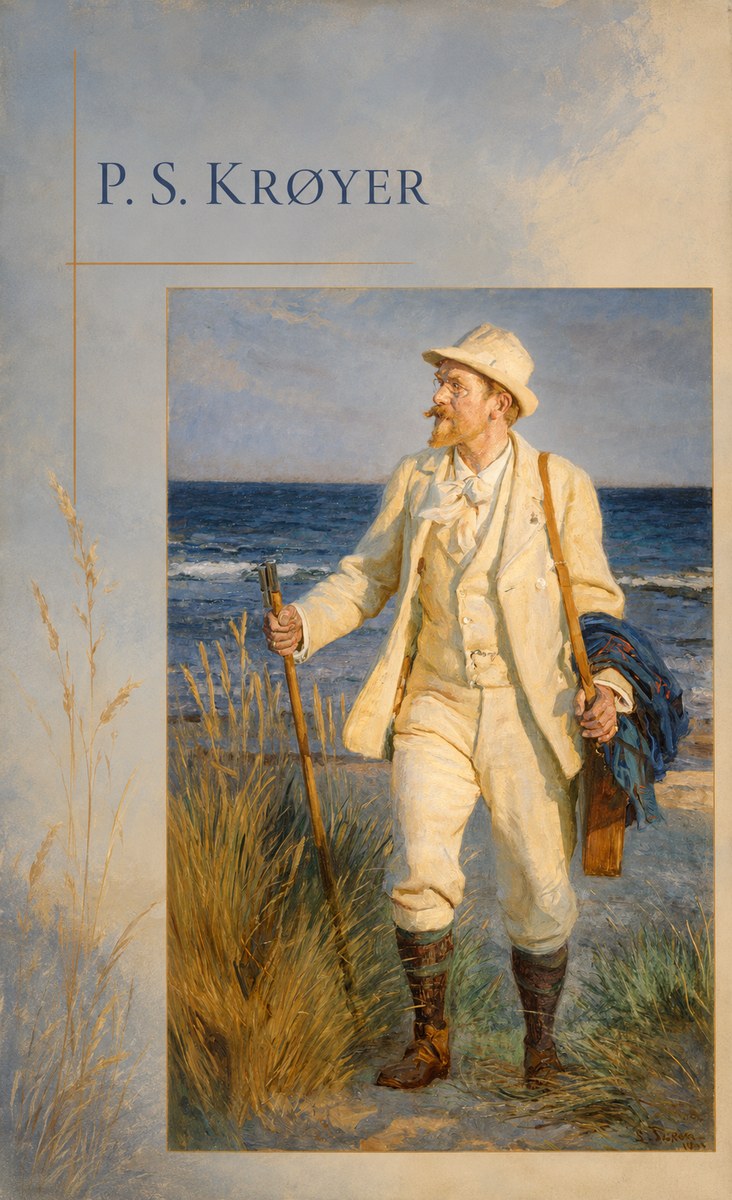 P.S. Krøyer Self-portrait by the Beach No4 - Plakát