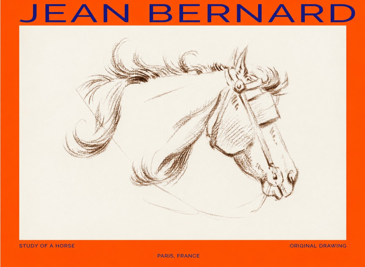 Jean Bernard Study of a Horse I No1 - Plakát