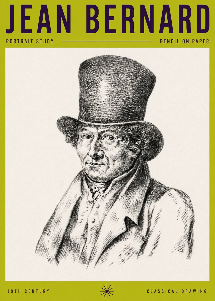 Jean Bernard Portrait Study of a Gentleman No5 - Plakát
