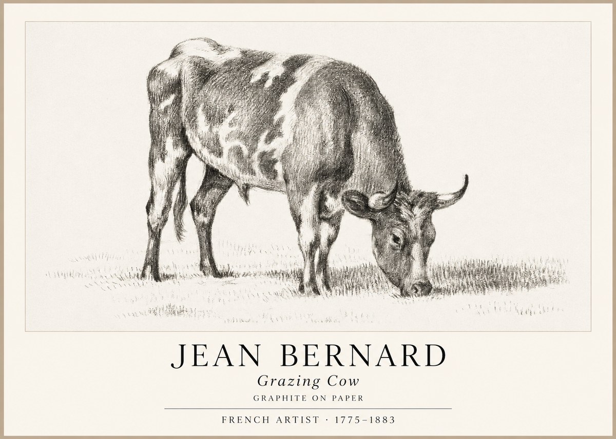 Jean Bernard Grazing Cow I No1 - Plakát