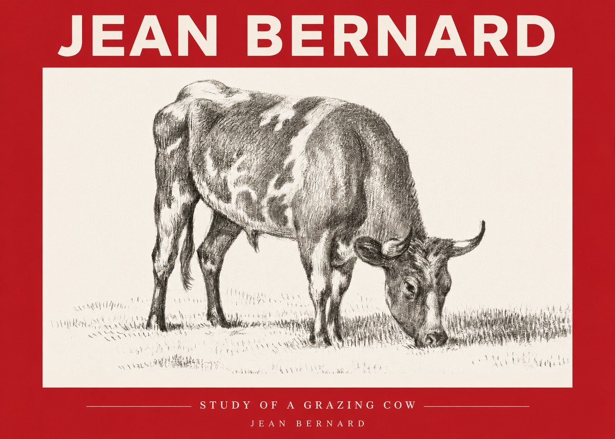 Jean Bernard Grazing Cow I No3 - Plakát