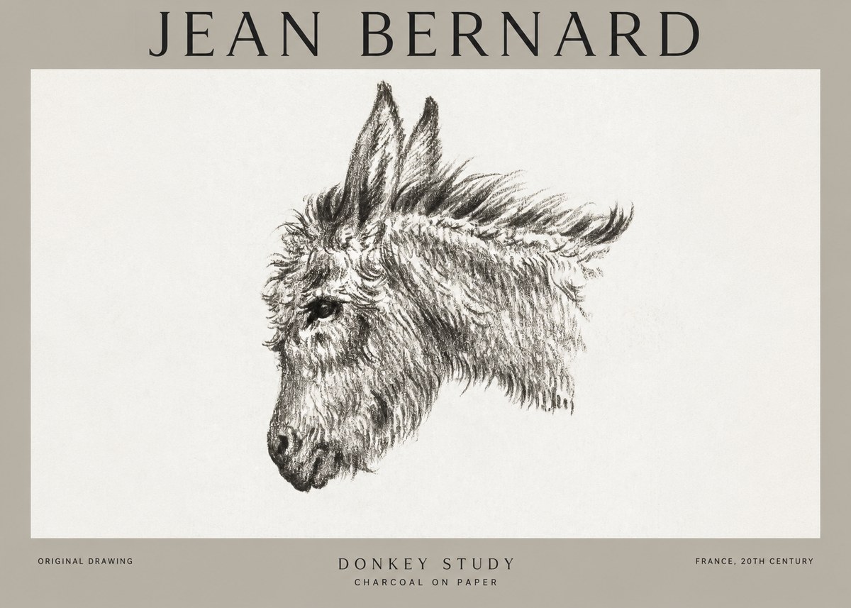 Jean Bernard Donkey Study I No1 - Plakát