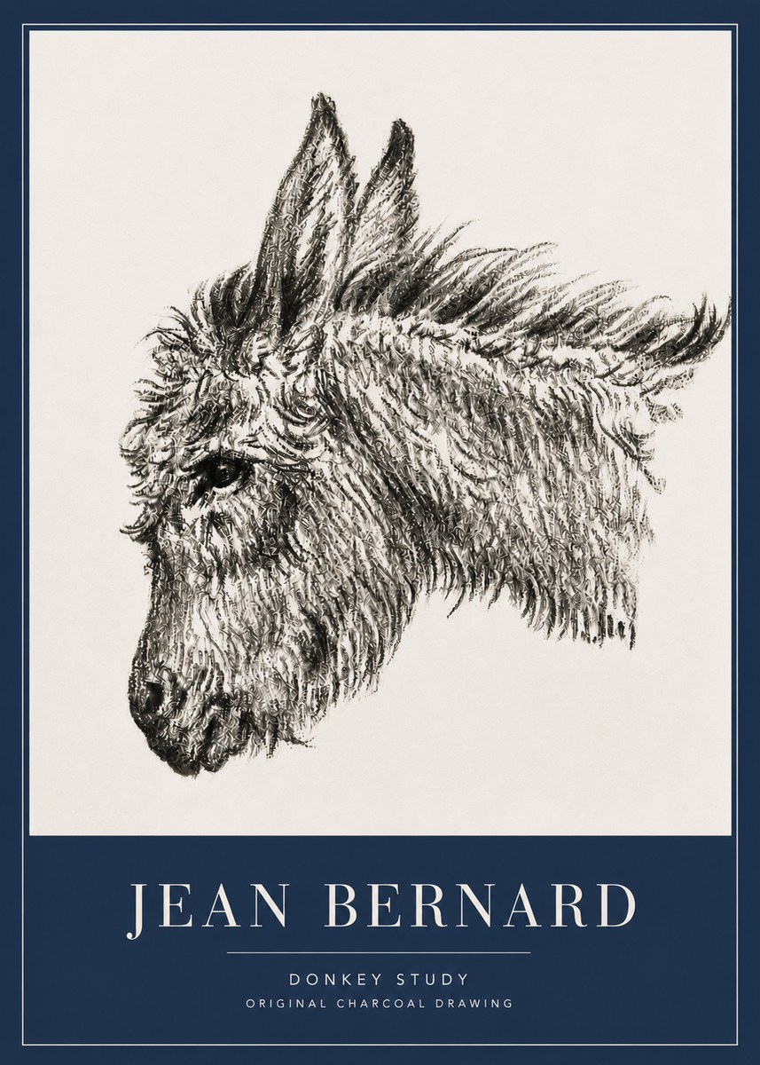 Jean Bernard Donkey Study I No5 - Plakát