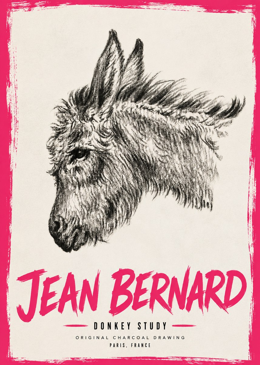 Jean Bernard Donkey Study I No6 - Plakát