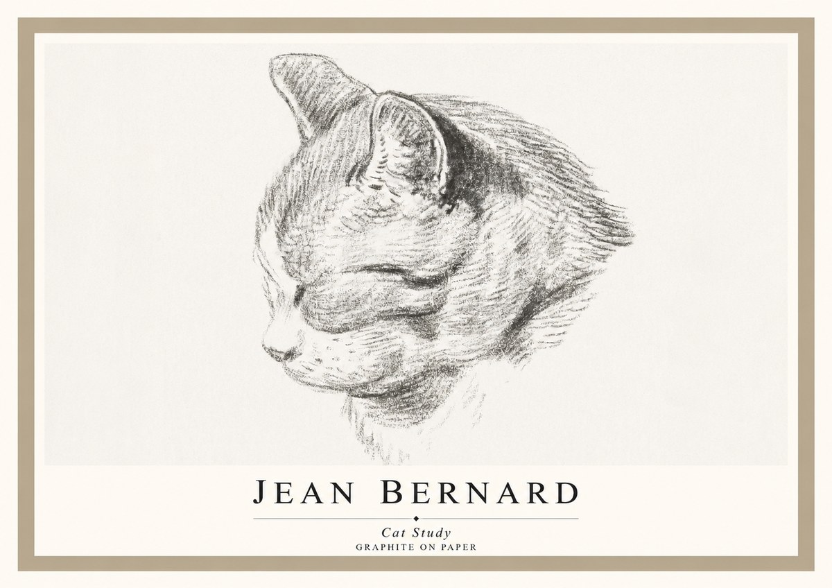 Jean Bernard Cat Study I No1 - Plakát