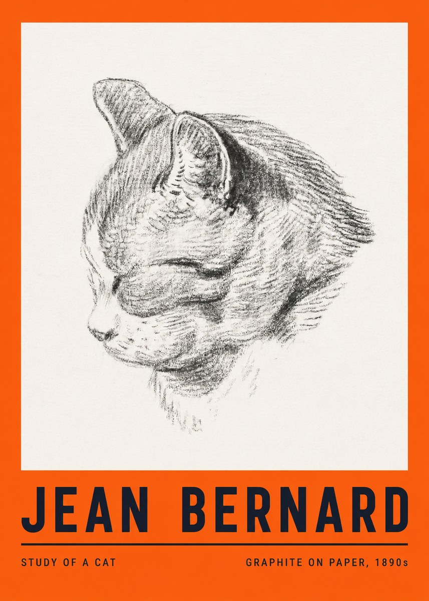 Jean Bernard Cat Study I No4 - Plakát