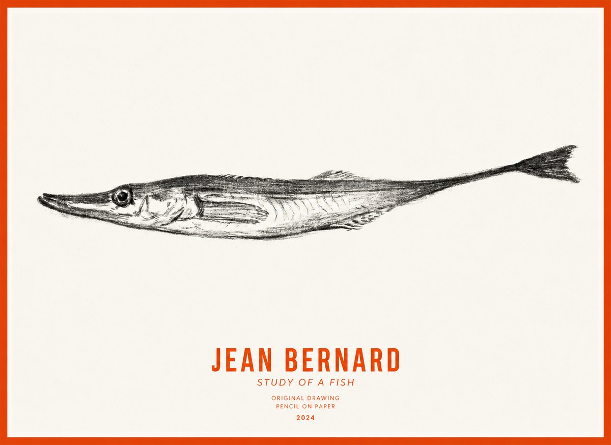 Jean Bernard Study of a Fish I No3 - Plakát