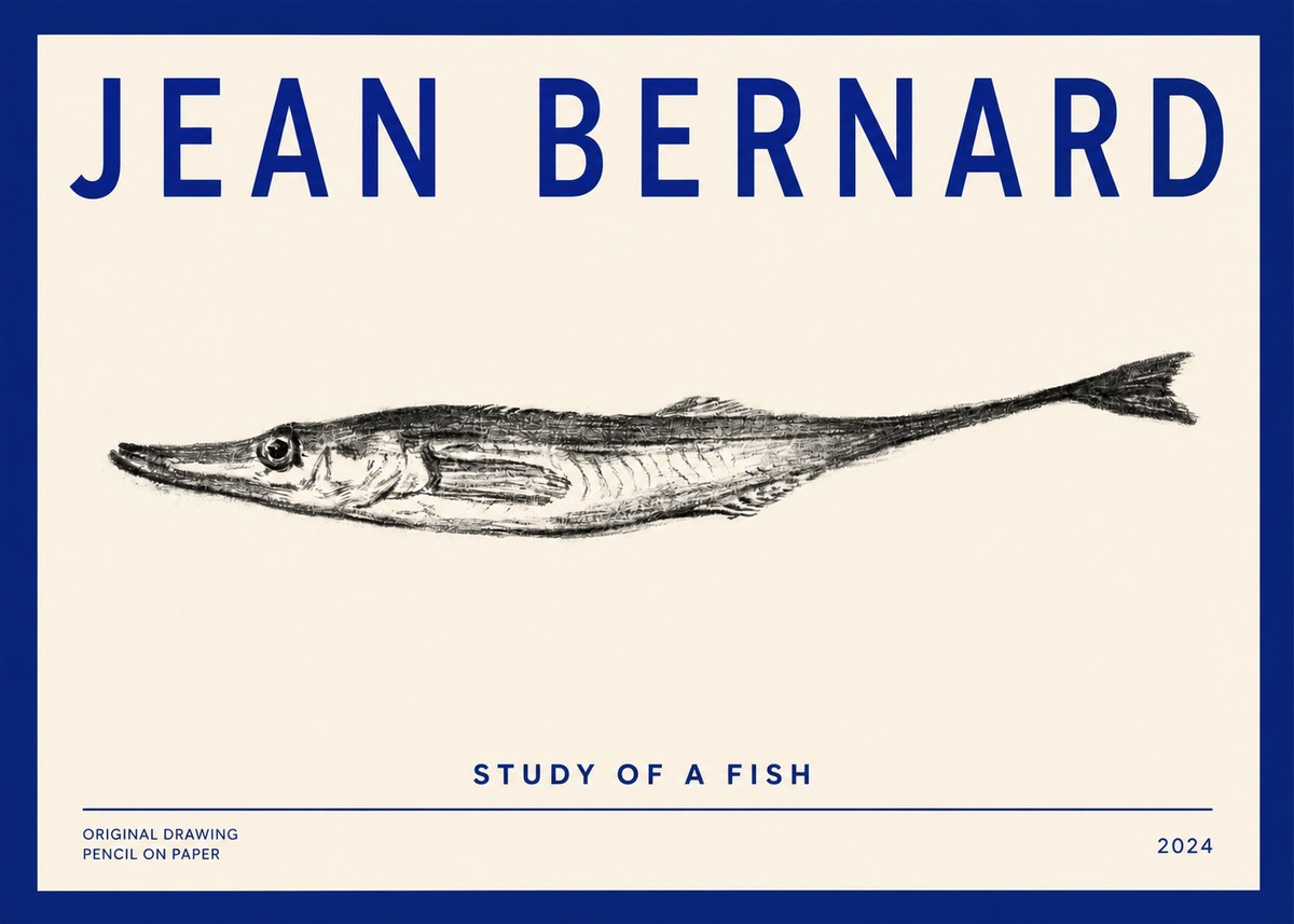 Jean Bernard Study of a Fish I No4 - Plakát