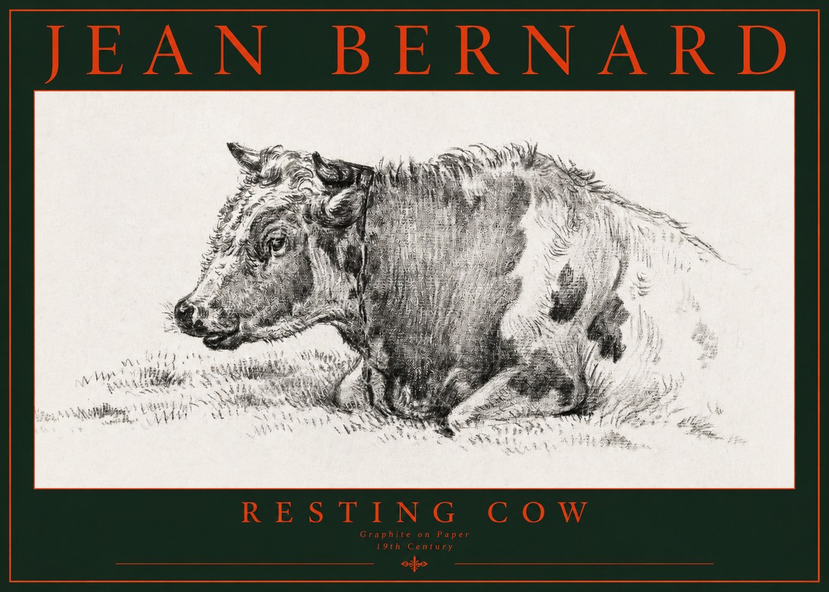 Jean Bernard Resting Cow I No2 - Plakát