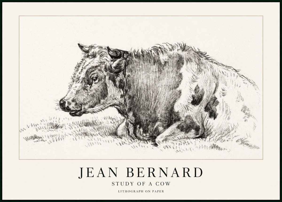 Jean Bernard Resting Cow I No3 - Plakát