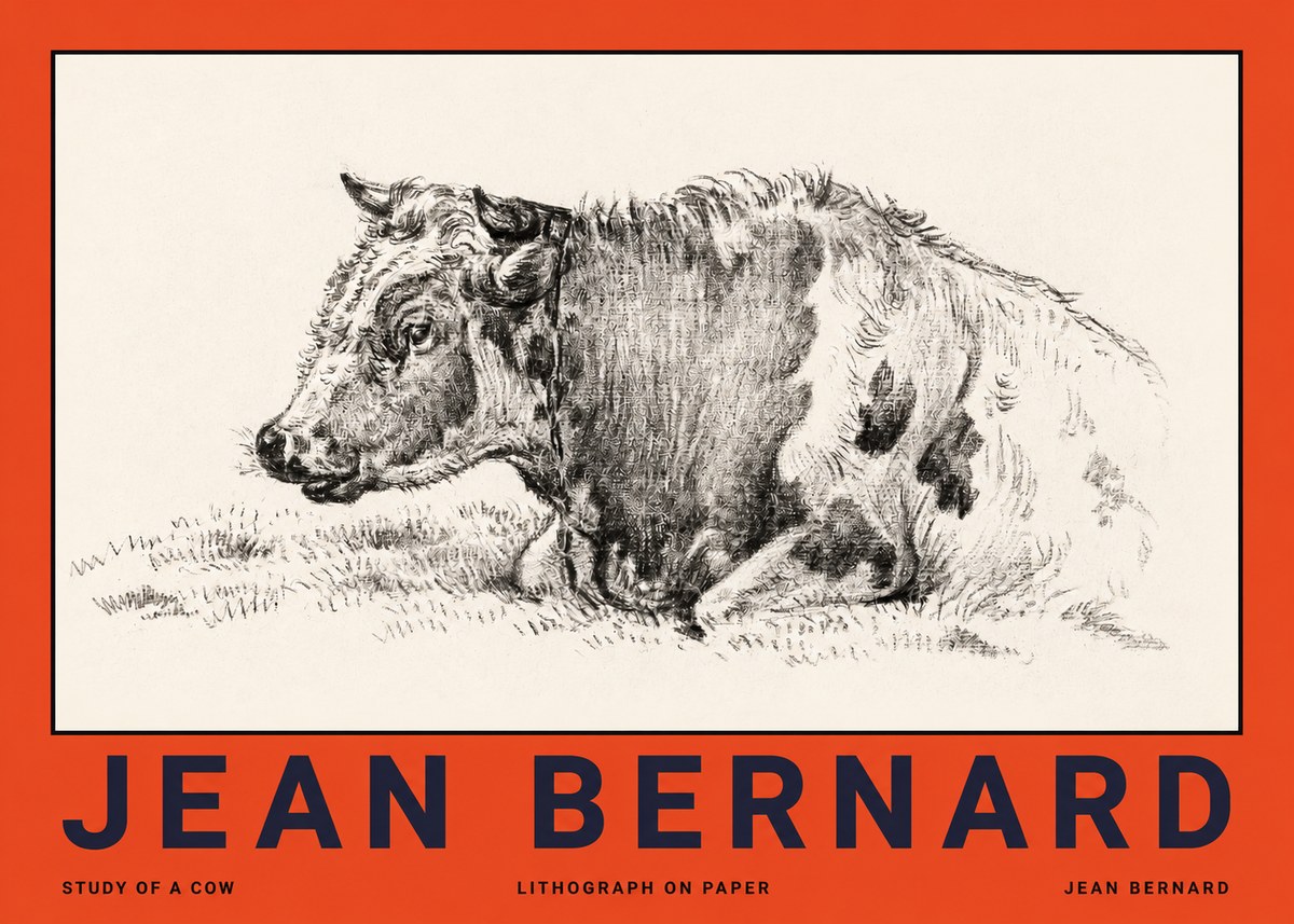 Jean Bernard Resting Cow I No4 - Plakát
