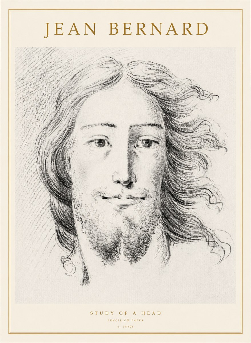 Jean Bernard Study of a Head No1 - Plakát