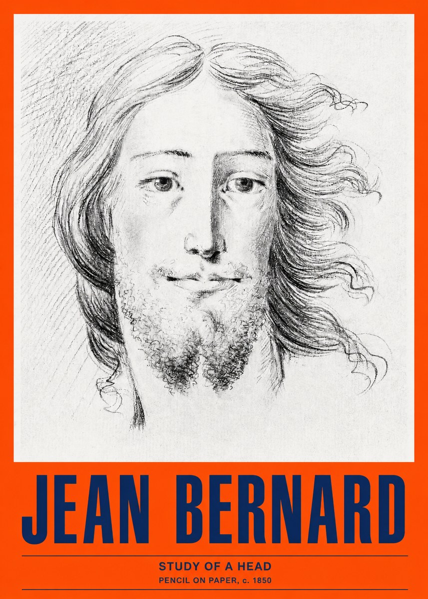 Jean Bernard Study of a Head No4 - Plakát