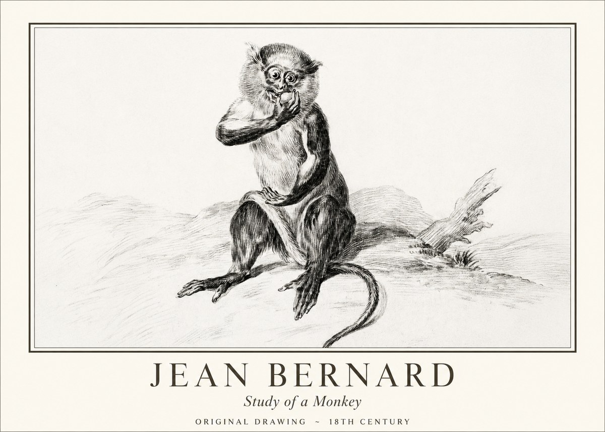 Jean Bernard Study of a Monkey No1 - Plakát