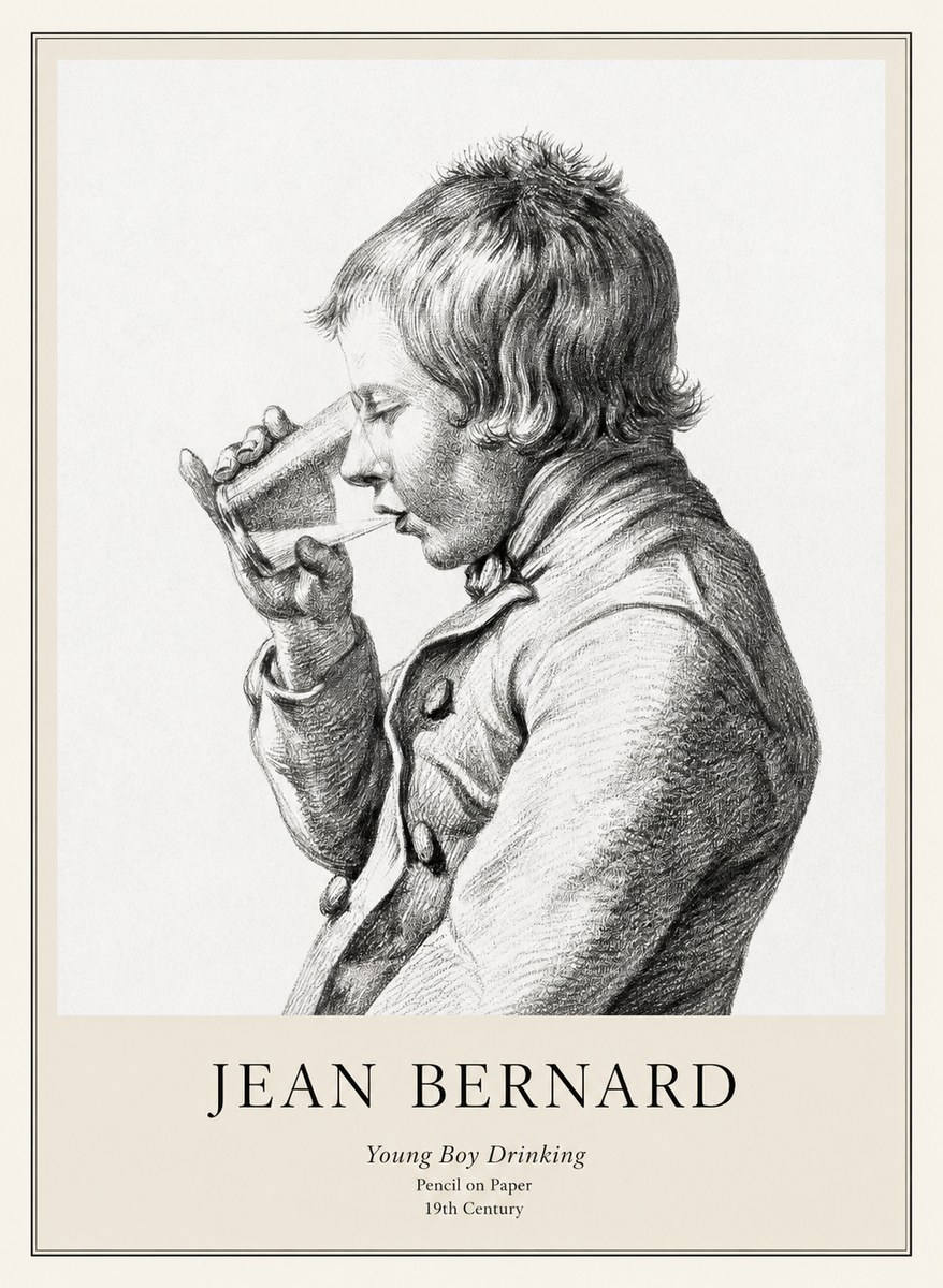 Jean Bernard Young Boy Drinking No1 - Plakát