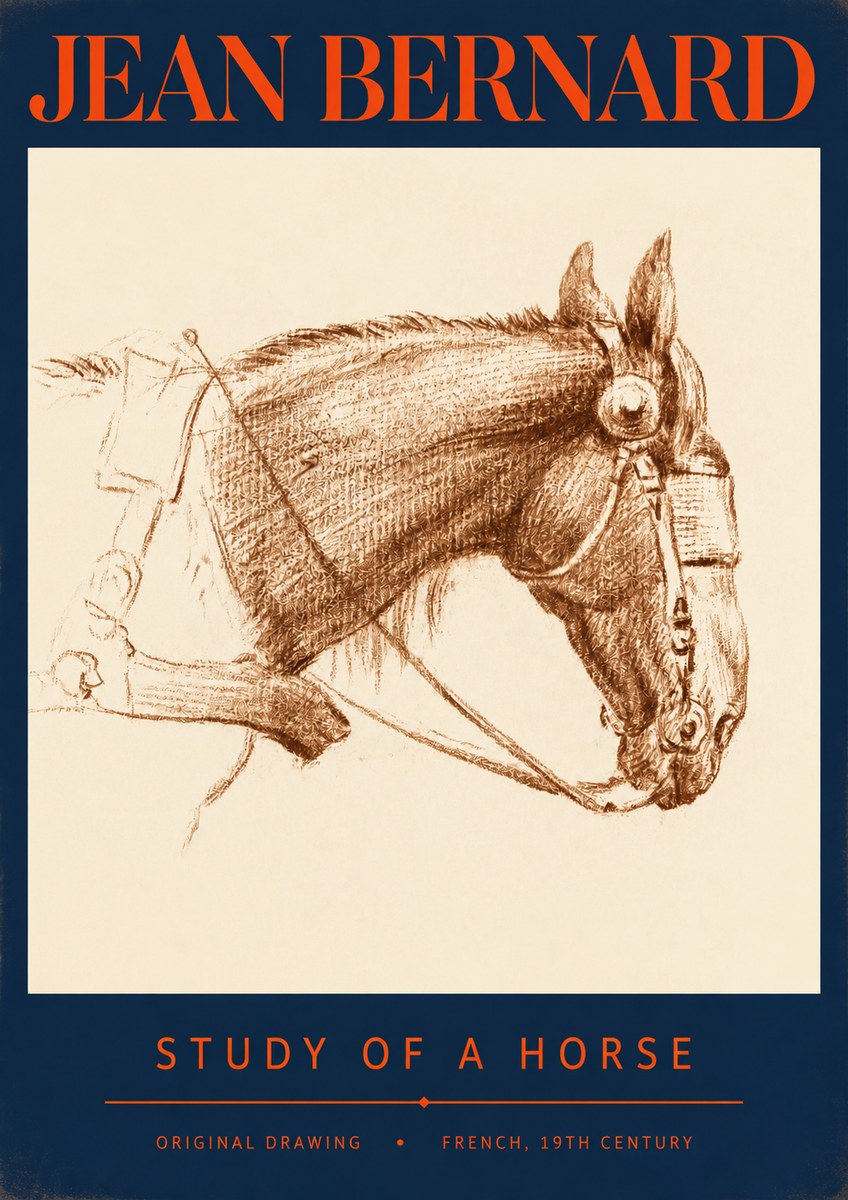 Jean Bernard Equine Study No3 - Plakát