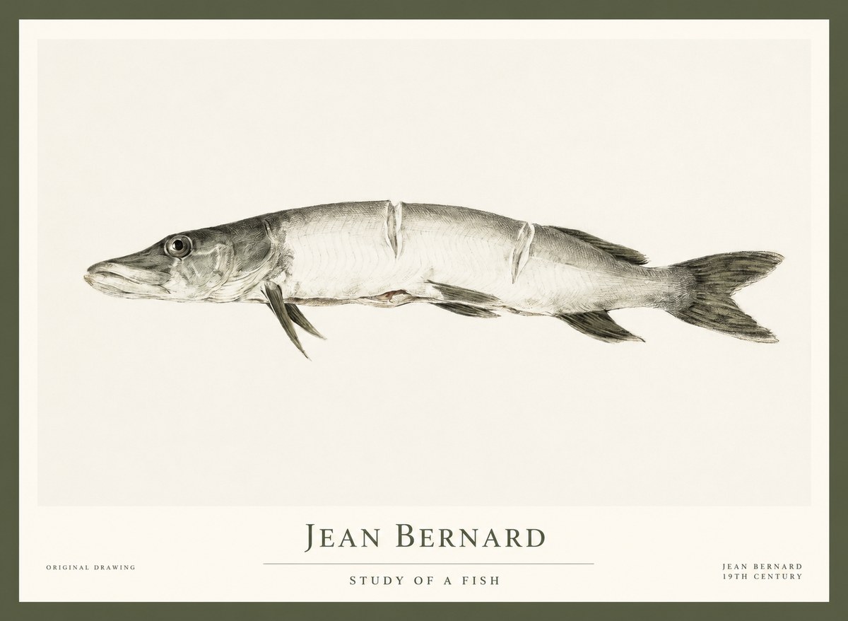 Jean Bernard Study of a Fish II No1 - Plakát