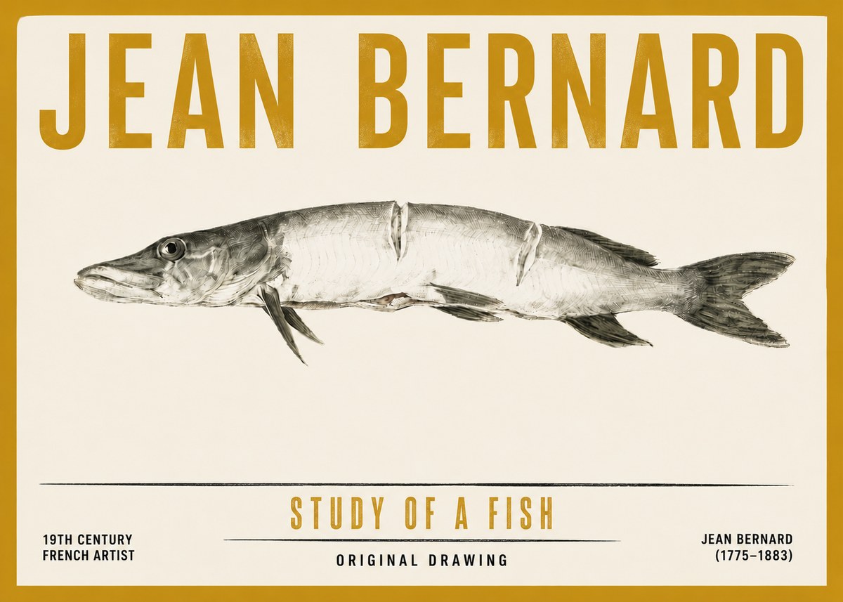 Jean Bernard Study of a Fish II No5 - Plakát