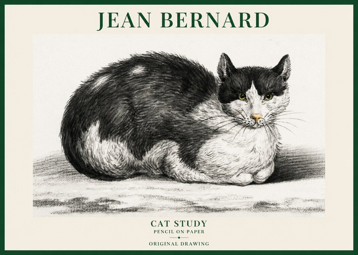 Jean Bernard Cat Study II No6 - Plakát