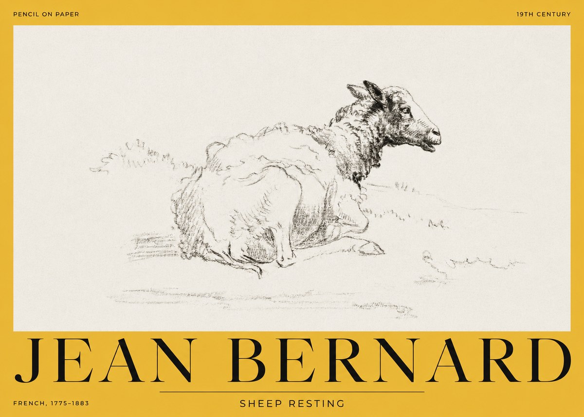 Jean Bernard Sheep Resting No2 - Plakát