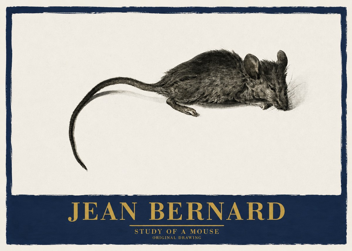 Jean Bernard Study of a Mouse I No2 - Plakát