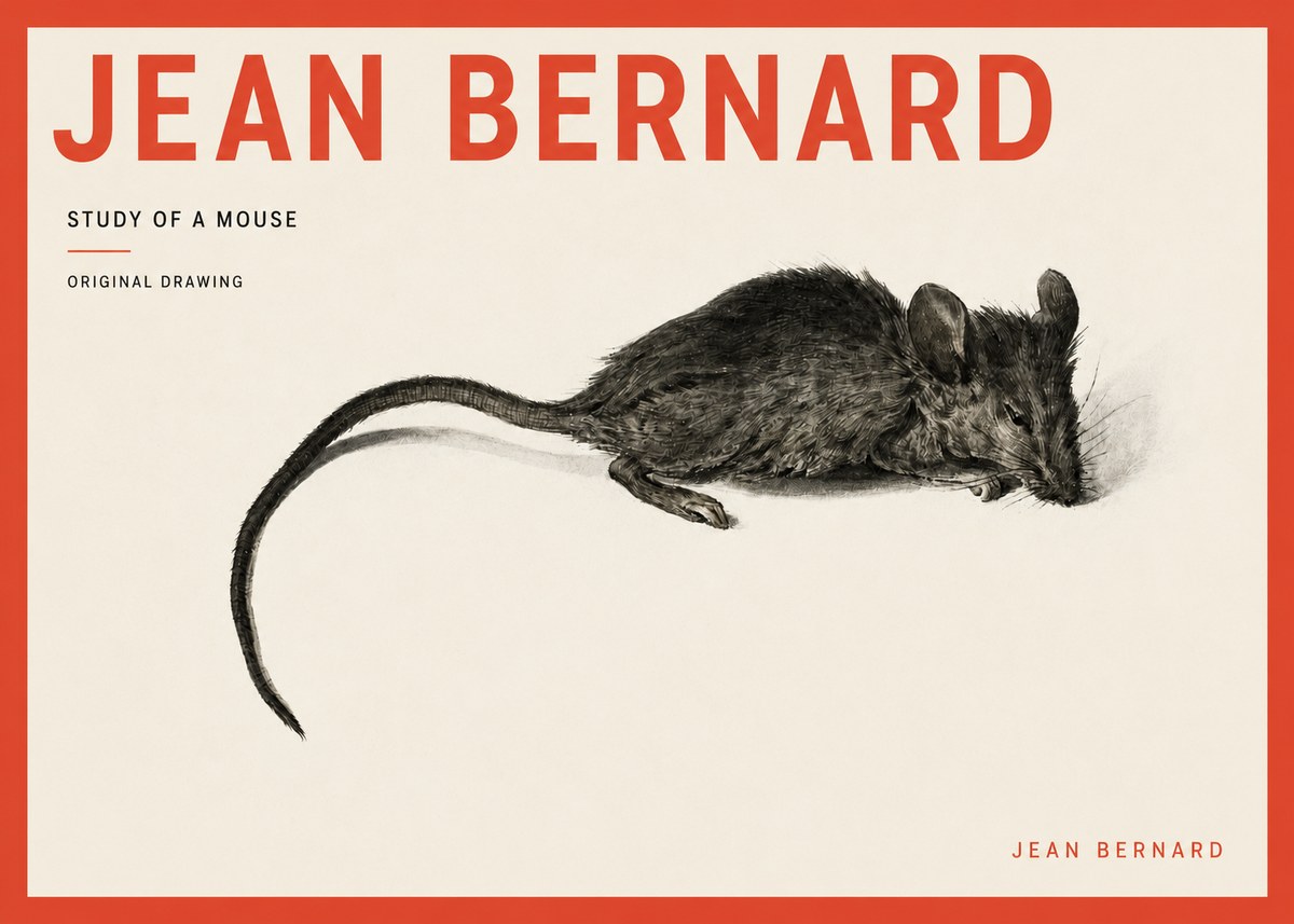 Jean Bernard Study of a Mouse I No3 - Plakát