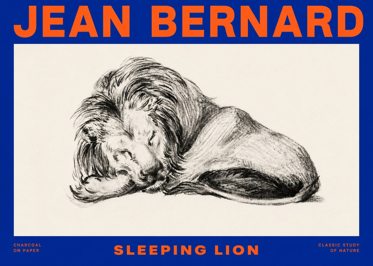 Jean Bernard Sleeping Lion No4 - Plakát