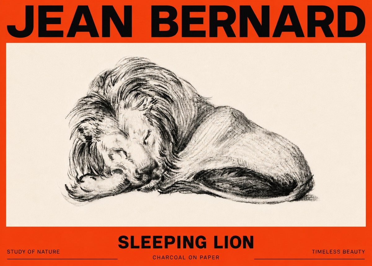 Jean Bernard Sleeping Lion No6 - Plakát