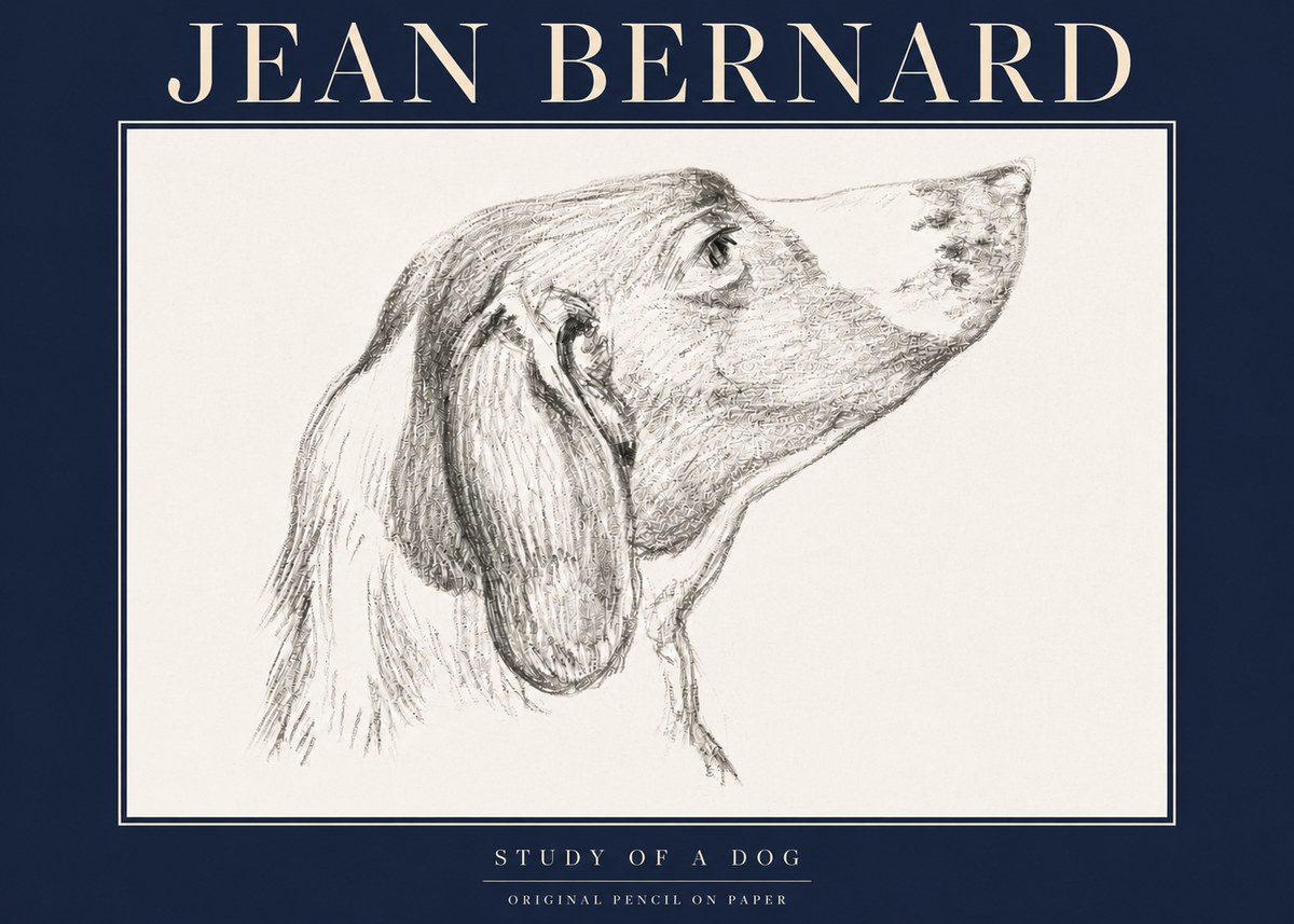 Jean Bernard Study of a Dog I No4 - Plakát