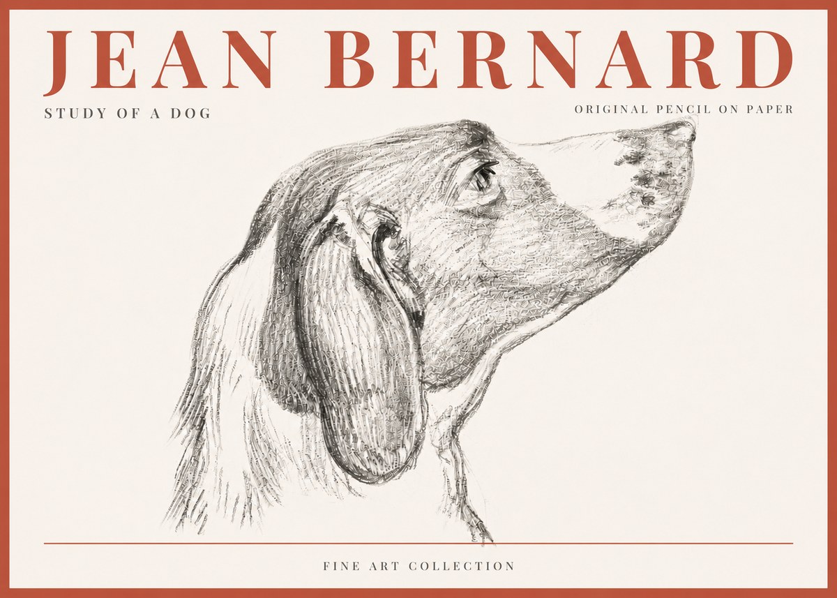 Jean Bernard Study of a Dog I No6 - Plakát