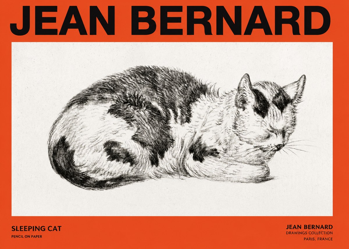 Jean Bernard Sleeping Cat I No2 - Plakát
