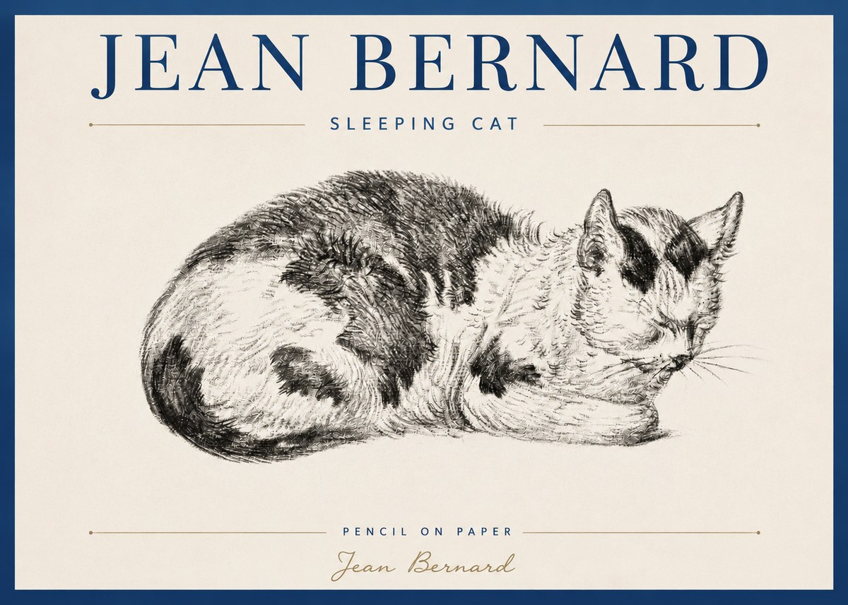 Jean Bernard Sleeping Cat I No3 - Plakát