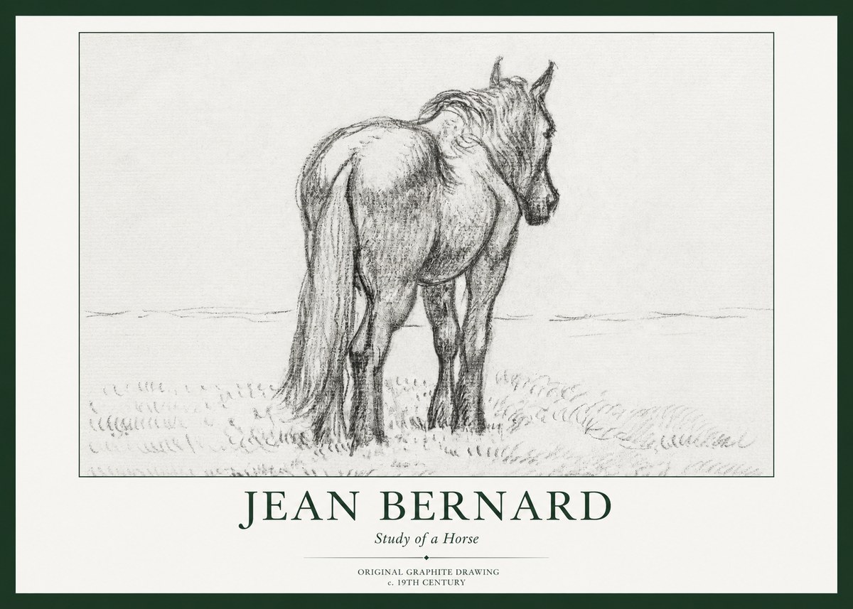 Jean Bernard Study of a Horse II No1 - Plakát