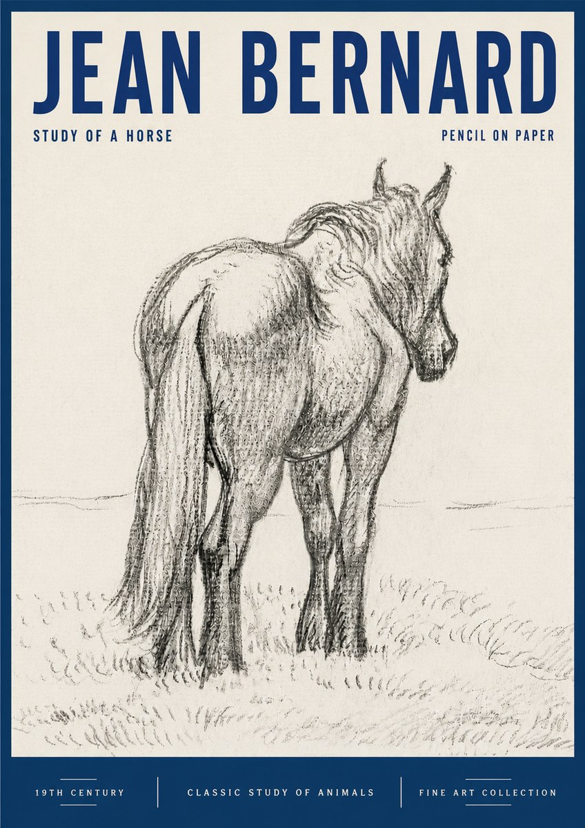Jean Bernard Study of a Horse II No6 - Plakát