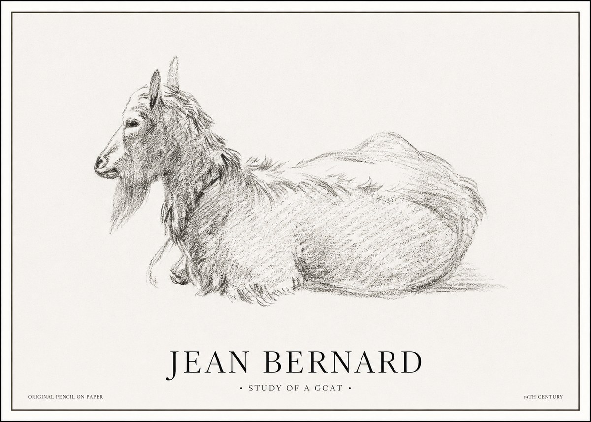 Jean Bernard Study of a Goat I No1 - Plakát