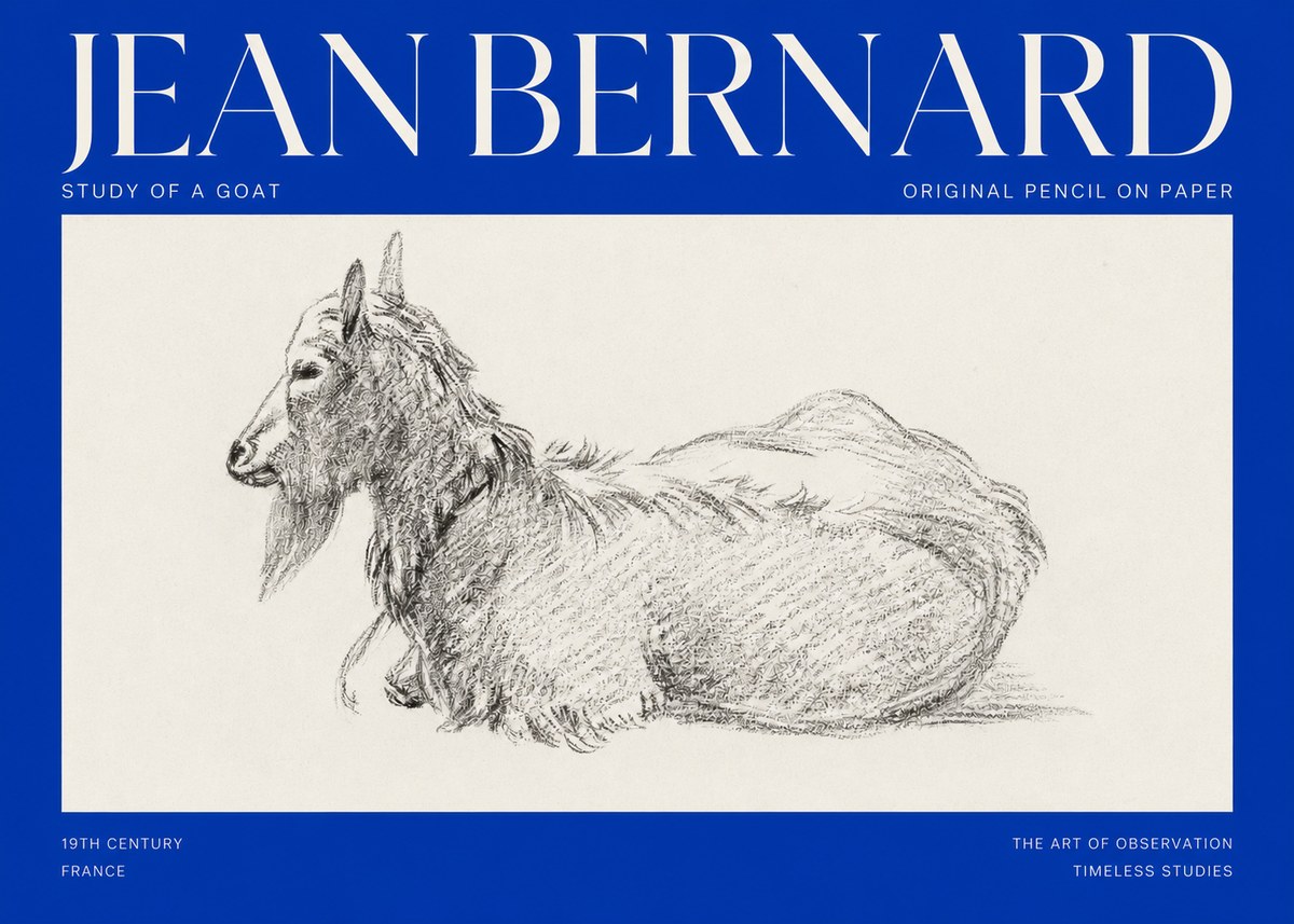 Jean Bernard Study of a Goat I No2 - Plakát