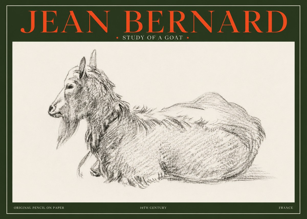 Jean Bernard Study of a Goat I No3 - Plakát