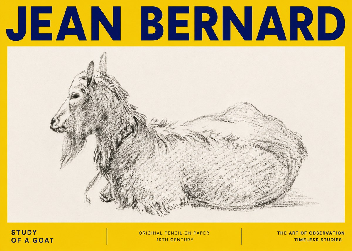 Jean Bernard Study of a Goat I No4 - Plakát