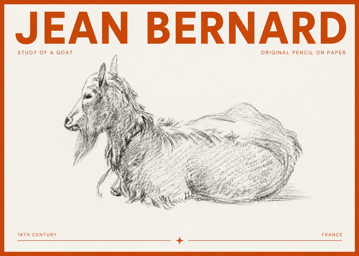 Jean Bernard Study of a Goat I No5 - Plakát