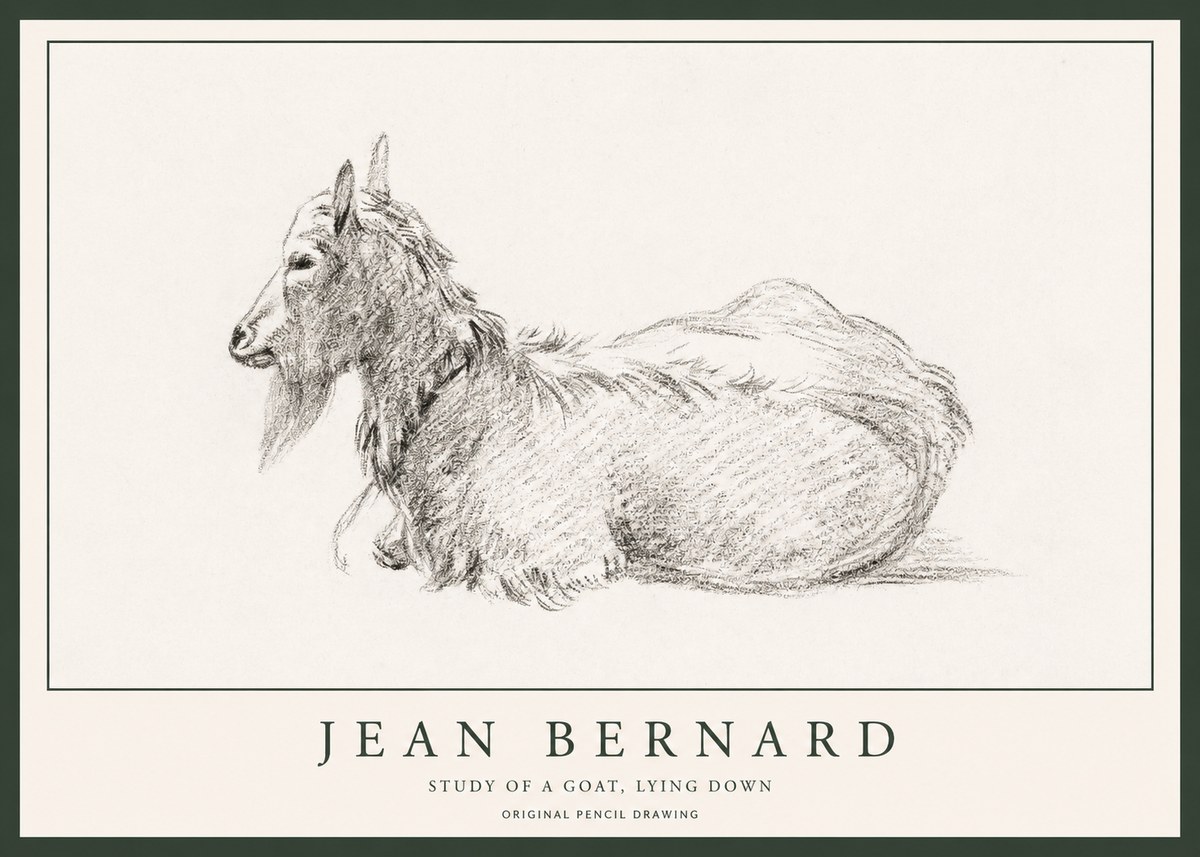 Jean Bernard Study of a Goat I No6 - Plakát