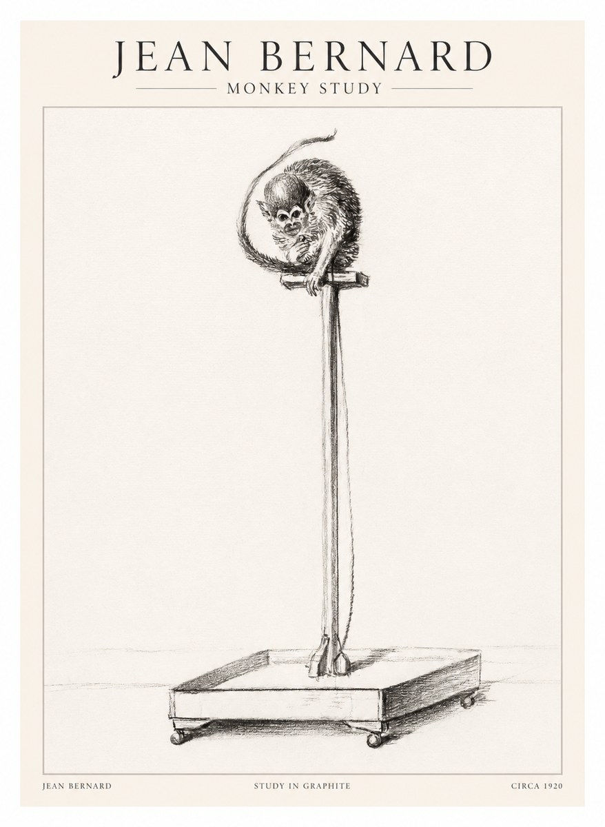 Jean Bernard Monkey Study No1 - Plakát